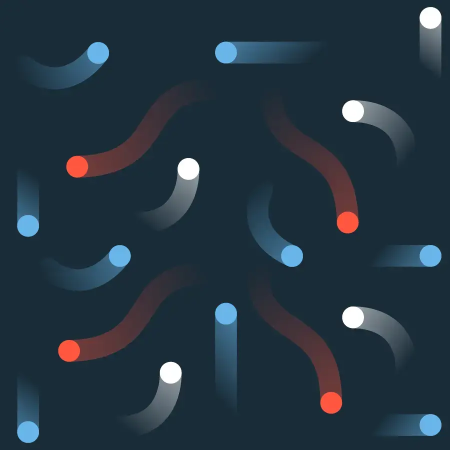 Endava pattern on swirling red white and blue dots