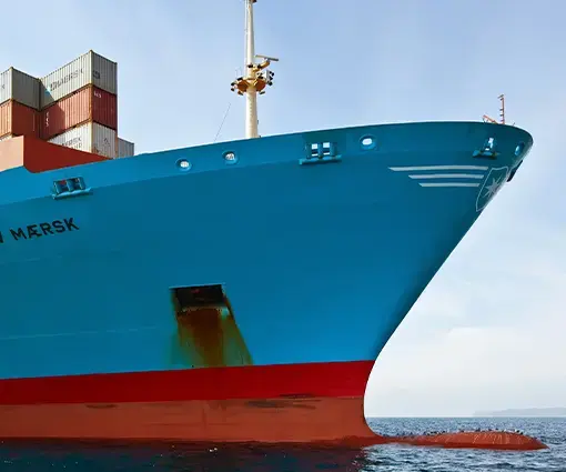 maersk shipping freighter at sea